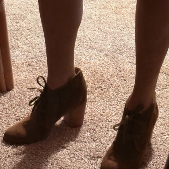Brown Suede Booties - Picture 1 of 2
